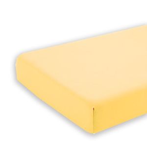 Cearceaf galben KidsDecor cu elastic din bumbac 80 x 190 cm imagine