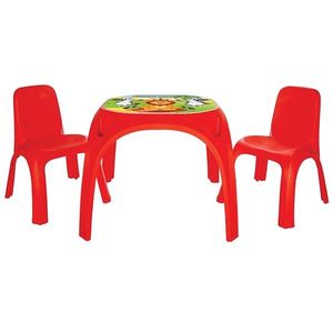 Masuta cu doua scaunele King Study Table Red imagine