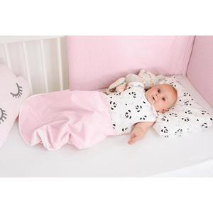 Sac de dormit bebe pentru iarna 0-6 luni, 100 bumbac, model Pink Pandas imagine