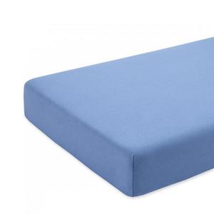 Cearceaf albastru KidsDecor cu elastic din bumbac 80 x 160 cm imagine