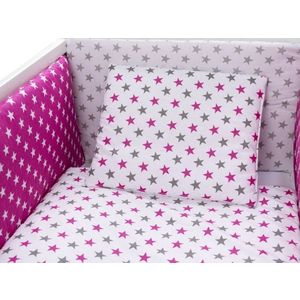 Lenjerie Colorful Stars Pink 9 Piese 120x60 cm imagine