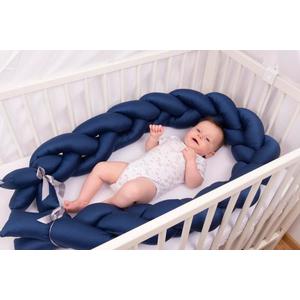 Protectie laterala din bumbac Bumper impletit The Braid Navy 06 imagine