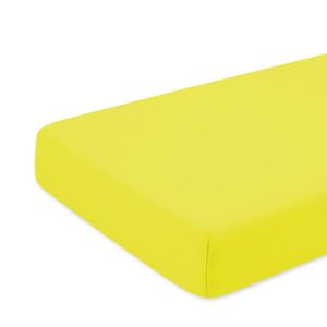 Cearceaf galben KidsDecor cu elastic din bumbac 100x200 cm imagine