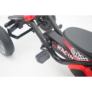 Kart cu pedale si roti din cauciuc EVA Go Kart Racing Red imagine