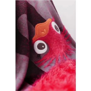 Paturica tricotata din bumbac Strut Roz cu Gri imagine