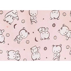 Sac de dormit copii 0.8 tog KidsDecor Baby Bear roz din bumbac 110 cm imagine