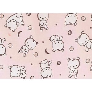 Sac de dormit copii 2.5 tog KidsDecor Baby Bear roz din bumbac 70 cm imagine