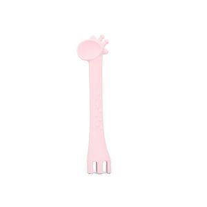 Lingurita din silicon 2 in 1 Giraffe Pink imagine