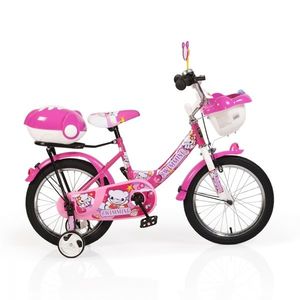 Bicicleta pentru copii cu roti ajutatoare Swimming Pink 16 inch imagine
