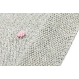 Patura tricotata 100 bumbac grey pink Fillikid imagine