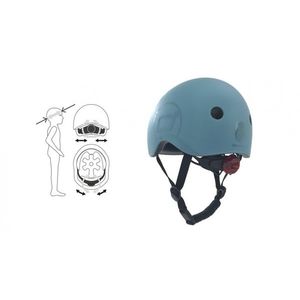 Casca de protectie pentru copii cu sistem de reglare magnetic cu led Scoot Ride Blueberry S-M 3 ani+ imagine
