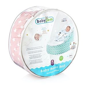 Fotoliu pentru bebelusi cu ham de siguranta Baby Bean Bed Pink Clover imagine