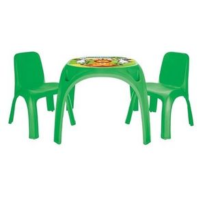 Masuta cu doua scaunele Pilsan King Study Table Green imagine