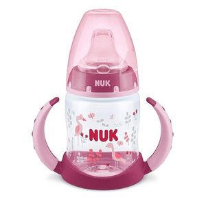 Biberon Nuk First Choice 150ml cu toarte si adaptor din silicon roz 6 luni+ imagine