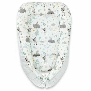 Set 4 in 1 Cosulet bebelus Baby Cocoon 90x50 cm Forest friends GreyMint imagine