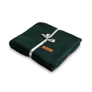 Paturica de bumbac tricotata Sensillo 100x80 cm verde inchis imagine
