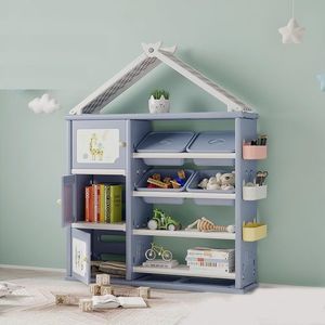 Dulap organizator pentru copii cu 8 cutii Happy House Blue imagine