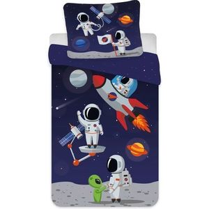 Set lenjerie pat copii Astronaut 100x135 + 40x60 SunCity BRM004269 imagine