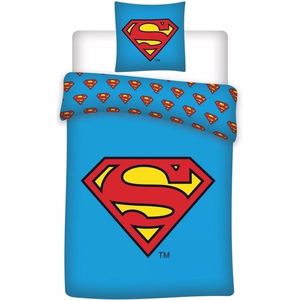 Set lenjerie pat copii Superman 140x200 + 70x90 SunCity albastru imagine