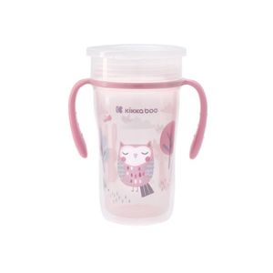 Cana cu manere 360 Sippy Cup Owl Pink imagine