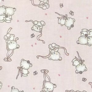 Sac de dormit copii 1 tog KidsDecor Loving Bear Pink din bumbac 140 cm imagine