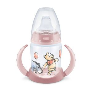 Biberon Nuk First Choice 150 ml cu toarte si adaptor din silicon Disney roz 6 luni+ imagine