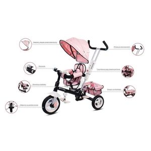 Tricicleta cu sezut reversibil Sun Baby 002 Super Trike Plus Pink imagine