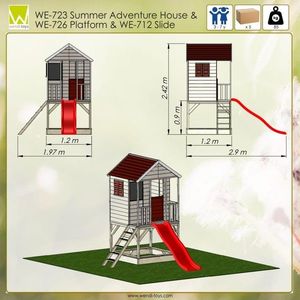 Casuta de gradina Summer Adventure House cu platforma cu loc pentru nisip si tobogan M7 imagine