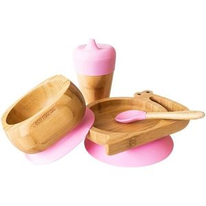 Set cadou din bambus Melc roz Ecorascals imagine