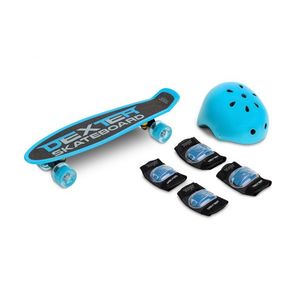 Set Skateboard cu casca cotiere si genunchiere Toyz Dexter Albastru imagine