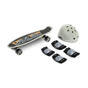 Set Skateboard cu casca cotiere si genunchiere Toyz Dexter Gri imagine