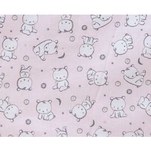 Set protectii patut Baby Bear roz KidsDecor din bumbac 50x100 cm imagine