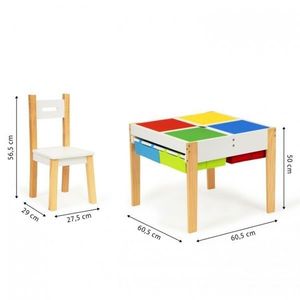 Set de masa cu doua scaune pentru copii Ecotoys XKF002 imagine