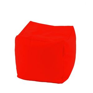 Fotoliu mic taburet cub Neon Orange pretabil si la exterior umplut cu perle polistiren imagine