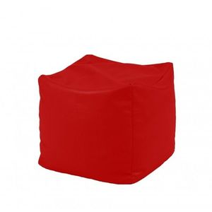 Fotoliu mic taburet cub Panama Red pretabil si la exterior umplut cu perle polistiren imagine
