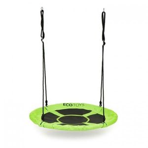 Leagan pentru copii rotund tip cuib de barza suspendat 100 cm Ecotoys MIR6001 verde imagine