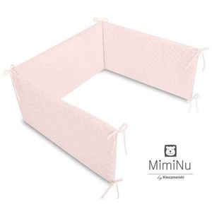 Aparatoare matlasata cu fermoar pentru patut 120X60 cm Pink MimiNu imagine