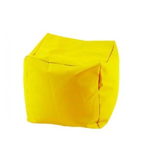 Fotoliu mic taburet cub xl yellow quince pretabil si la exterior umplut cu perle polistiren imagine