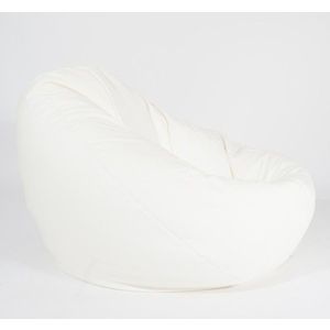Fotoliu mare nirvana gigant alb piele eco umplut cu perle polistiren beanbag para marca pufrelax imagine