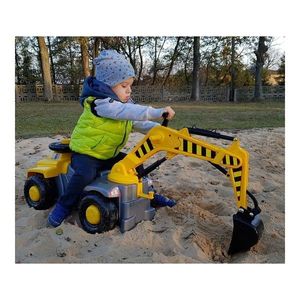 Camion pentru copii cu excavator rotativ Pick Up fara pedale galben 75 x 36 x 80 cm imagine
