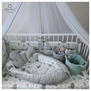 Cosulet bebelus pentru dormit Baby Cocoon 90x50 cm Forest friends GreyMint imagine