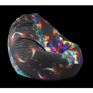 Fotoliu puf tip sac nirvana gigant lagoon nebula imprimat pretabil si la exterior umplut cu perle polistiren imagine