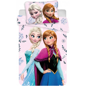 Set lenjerie pat copii Frozen Anna and Elsa 100x135 + 40x60 SunCity imagine