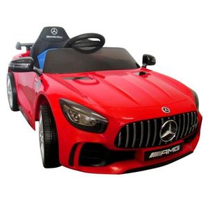 Masinuta electrica cu telecomanda roti din spuma EVA si scaun din piele Mercedes gtr rosu R-Sport imagine