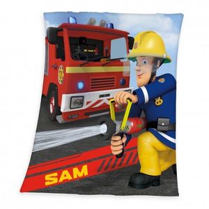 Patura Pompierul Sam pentru copii moale pufoasa 130160 cm Herding imagine