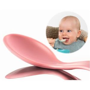 Set 5 lingurite hranire bebelusi flexibile cu maner anatomic 3+ luni Reer BabySpoon 23022 imagine