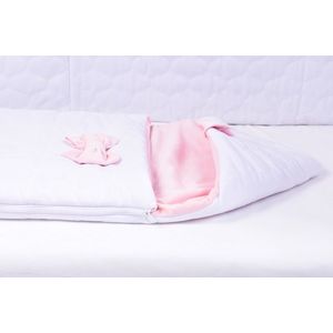 Saculet de dormit gros velvet alb si roz 80x45 cm tog 2, 5 imagine