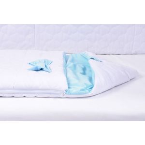 Saculet de dormit gros velvet alb si bleu 80x45 cm tog 2, 5 imagine