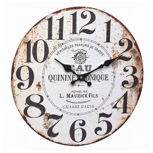 Ceas analog de perete din mdf design Vintage Quinine Tonique imagine