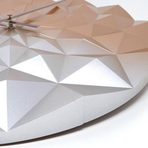 Ceas geometric de precizie analog de perete creat de designer model Diamond roz auriu metalic imagine